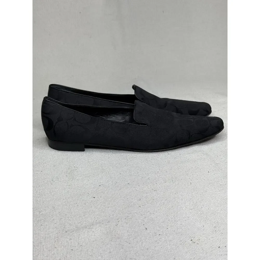 Coach Black Signature Jacquard Slip On Loafer US Size 9.5 B